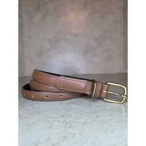 Dockers Mens Sz XL Brown Full Grain Cowhide Leather Belt Handmade Brass Buckle